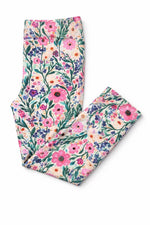 Mila & Rose Vivid Garden baby leggings with colorful floral print.
