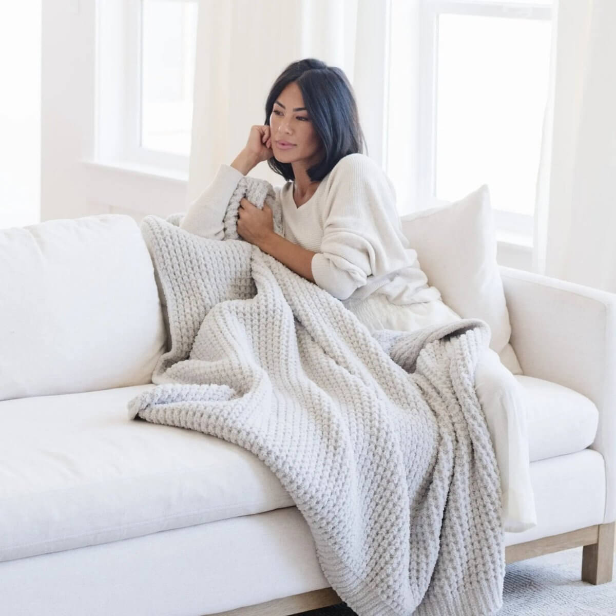Saranoni Waffle Knit Throw Blanket Soft Luxury by Saranoni Cozy - Everetts Place Boutique - 