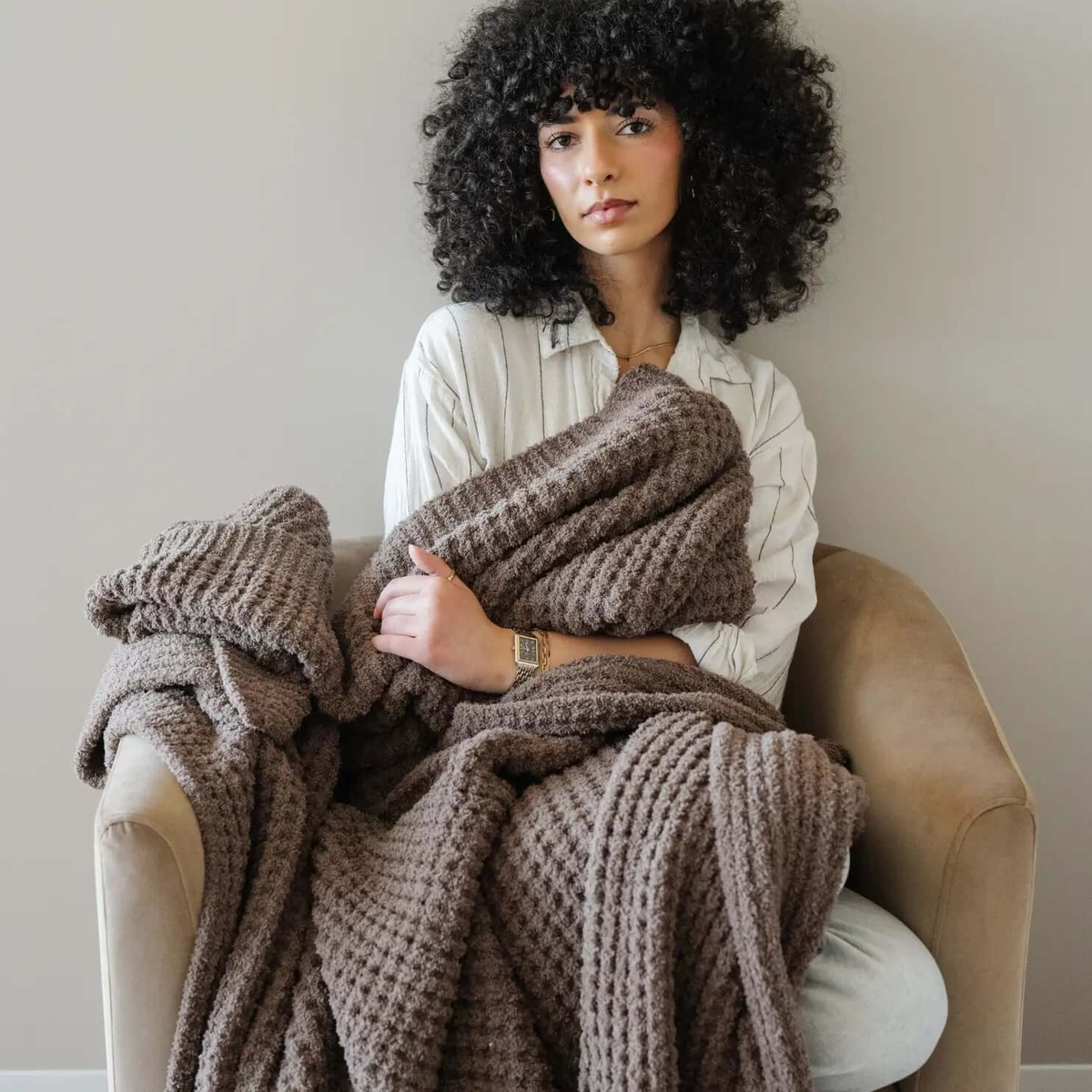 Saranoni Waffle Knit Throw Blanket Soft Luxury by Saranoni Cozy - Everetts Place Boutique - 