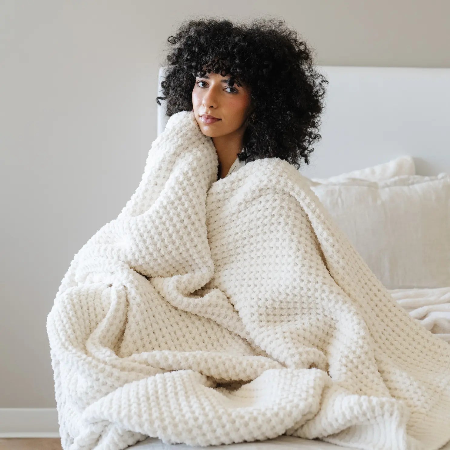 Waffle Knit Throw Blanket Soft Luxury by Saranoni Cozy Saranoni Everetts Place Boutique 119.00