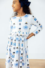 Waltz Of The Snowflakes Long Sleeve Twirl Dress Pocket - Everetts Place Boutique - Twirl Dress - Pocket - L/S