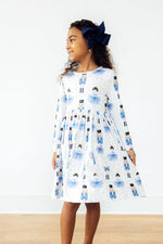 Waltz Of The Snowflakes Long Sleeve Twirl Dress Pocket - Everetts Place Boutique - Twirl Dress - Pocket - L/S