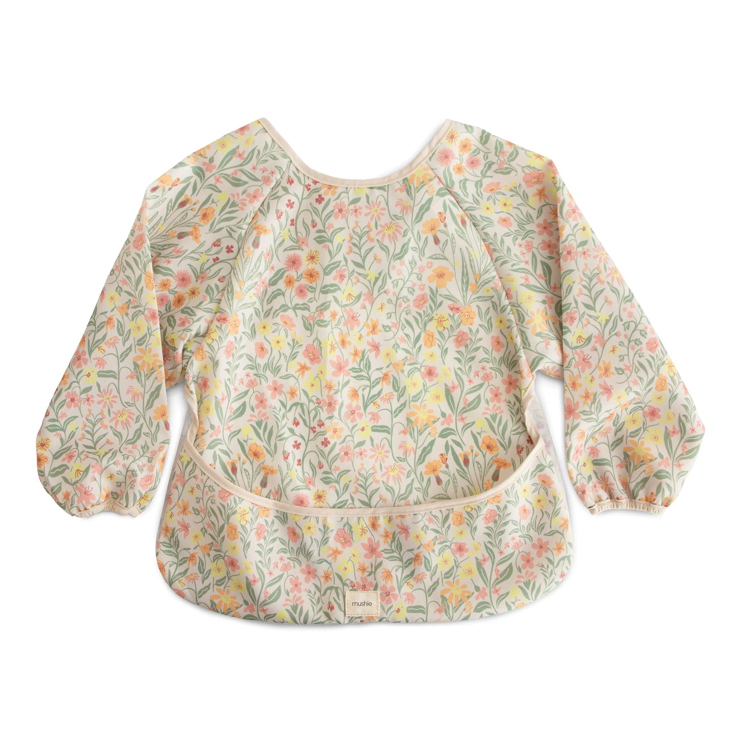 Water Resistant Long Sleeve Bib for Kids with Wide Pocket and Velcro Closure Mushie Everetts Place: Online Boutique 14.99