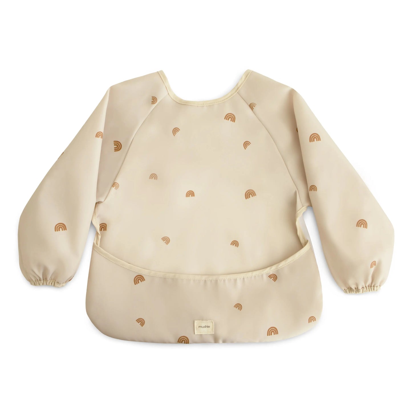 Water Resistant Long Sleeve Bib for Kids with Wide Pocket and Velcro Closure Mushie Everetts Place: Online Boutique 14.99
