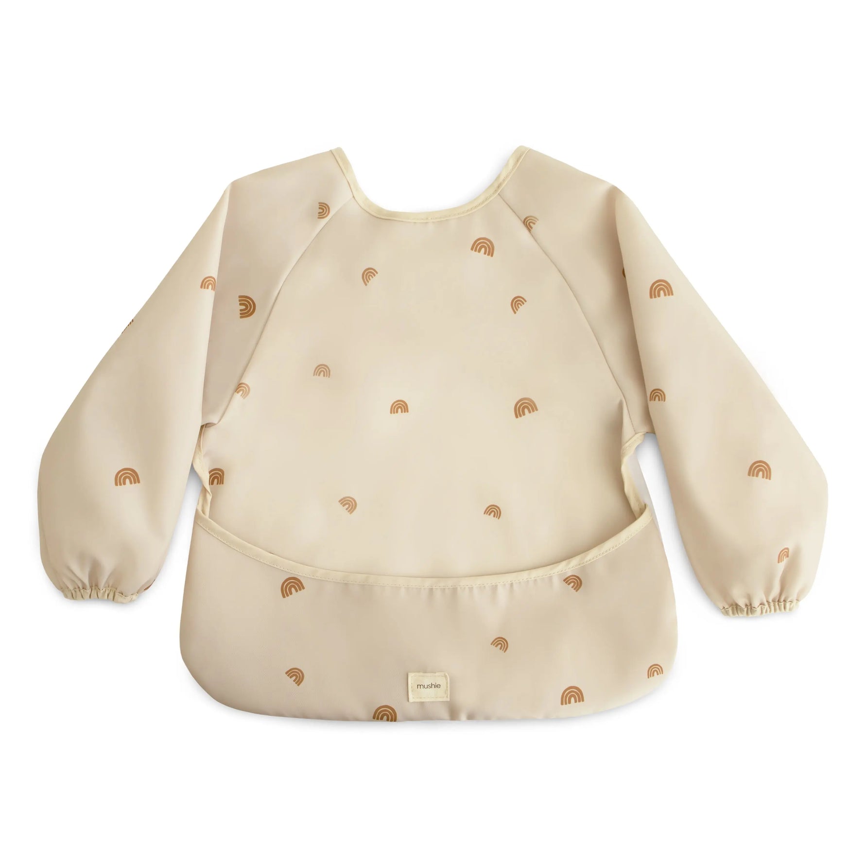 Mushie Water Resistant Long Sleeve Bib for Kids with Wide Pocket and Velcro Closure - Baby & Toddler > Nursing & Feeding > Bibs Long Sleeve Bib
