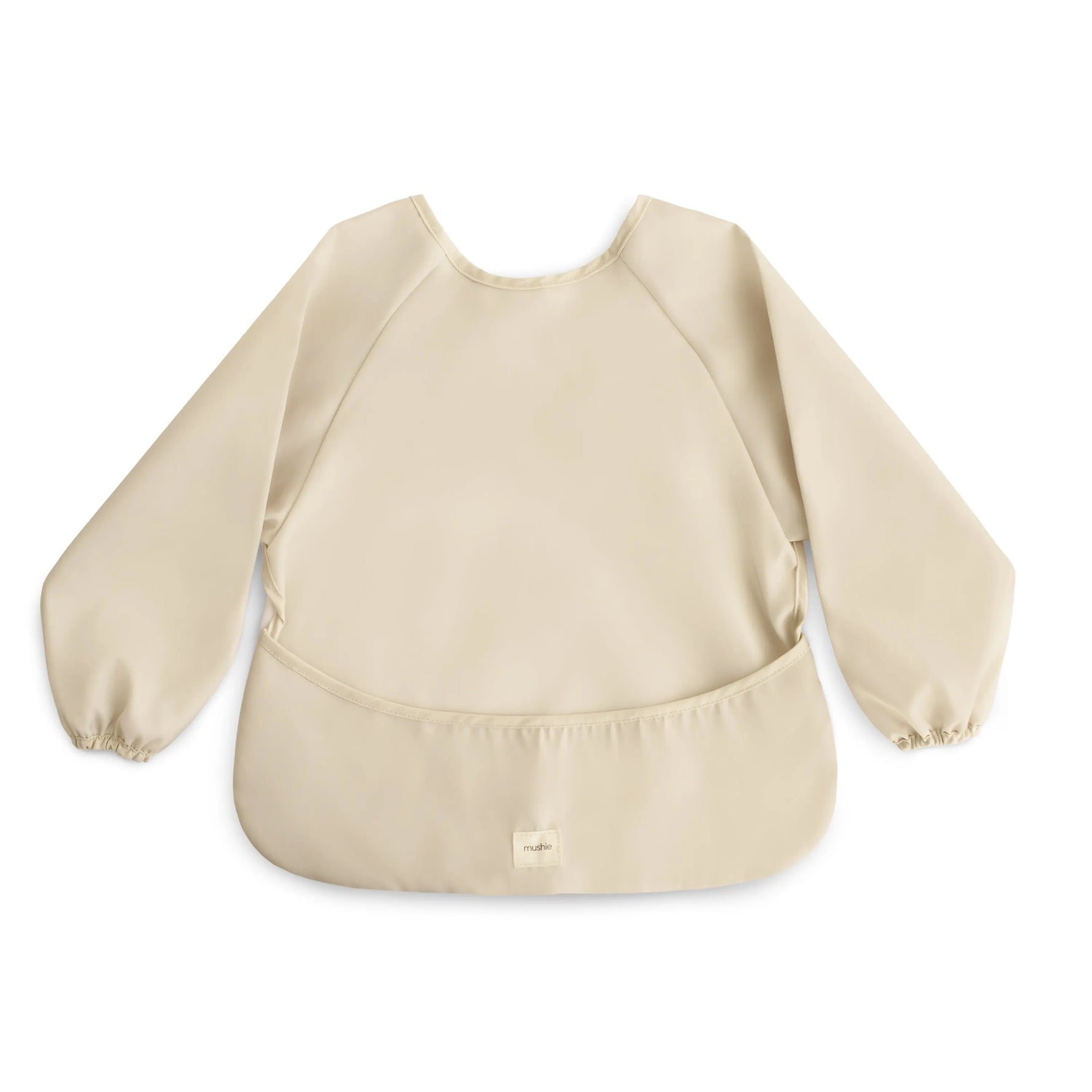 Mushie Water Resistant Long Sleeve Bib for Kids with Wide Pocket and Velcro Closure - Baby & Toddler > Nursing & Feeding > Bibs Long Sleeve Bib