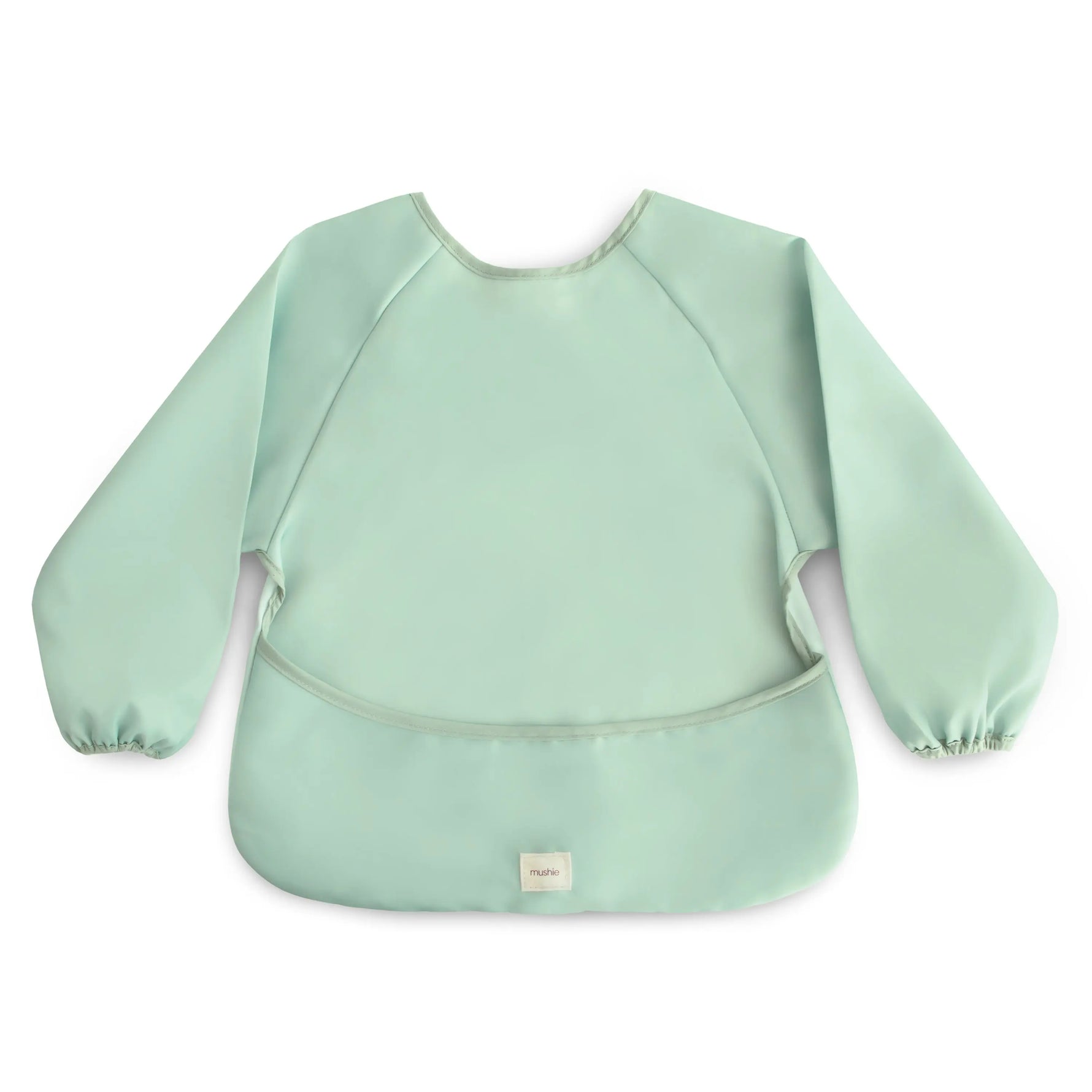 Mushie Water Resistant Long Sleeve Bib for Kids with Wide Pocket and Velcro Closure - Baby & Toddler > Nursing & Feeding > Bibs Long Sleeve Bib