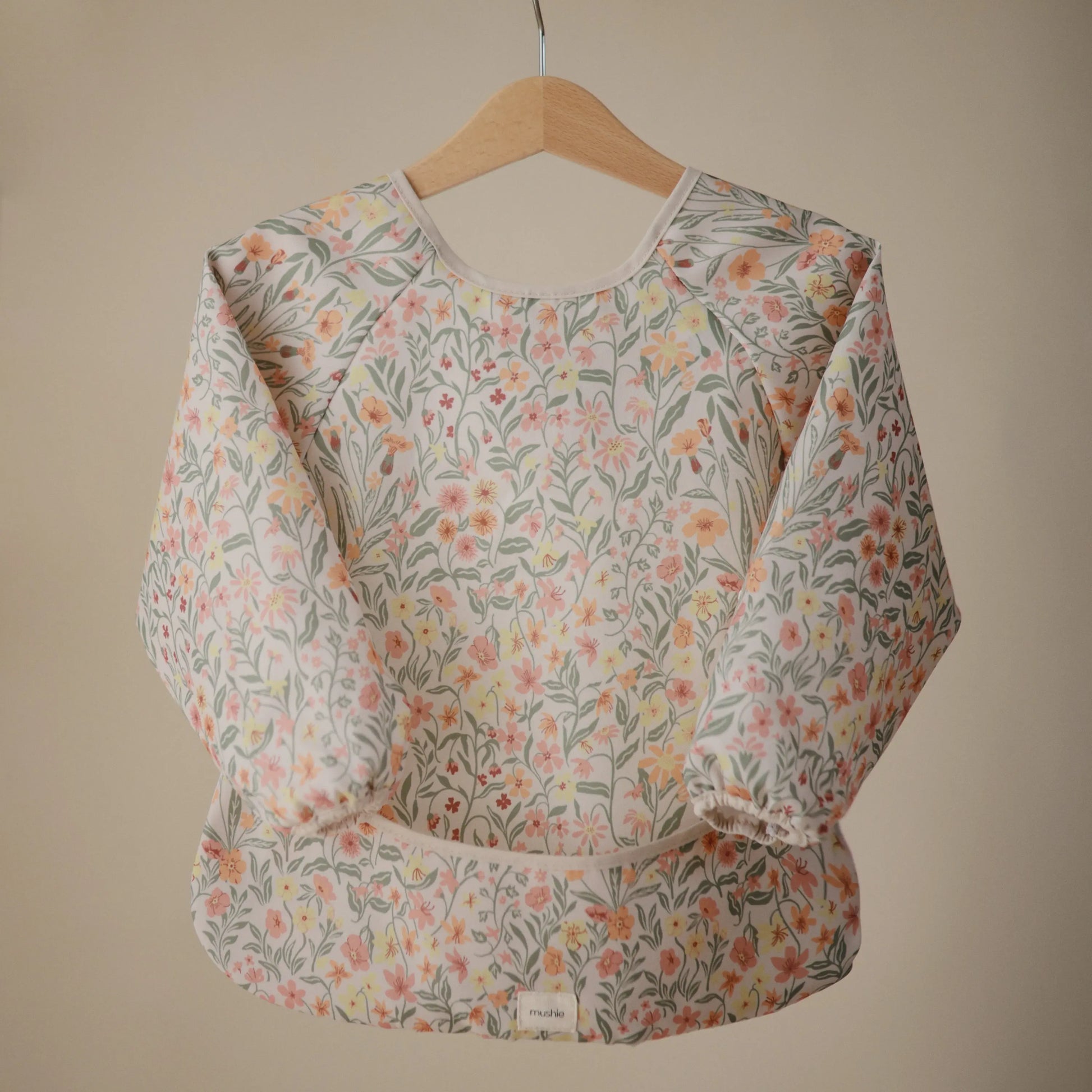 Water Resistant Long Sleeve Bib for Kids with Wide Pocket and Velcro Closure Mushie Everetts Place: Online Boutique