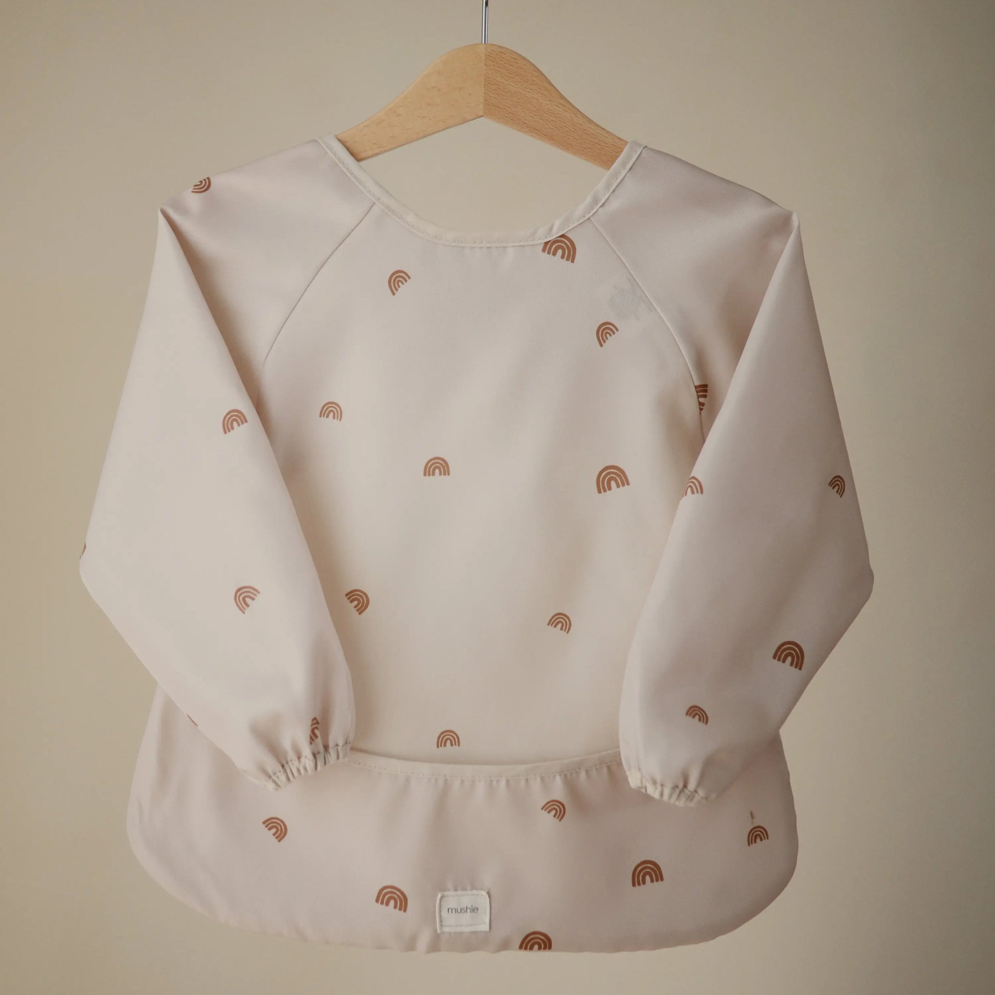 Water Resistant Long Sleeve Bib for Kids with Wide Pocket and Velcro Closure Mushie Everetts Place: Online Boutique