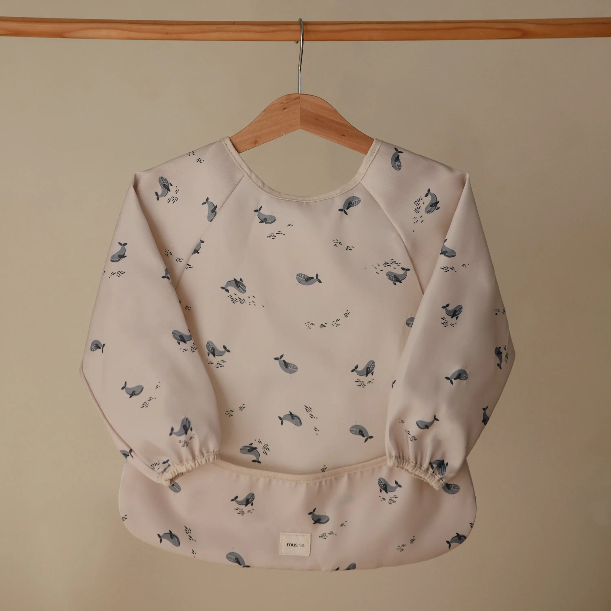 Water Resistant Long Sleeve Bib for Kids with Wide Pocket and Velcro Closure Mushie Everetts Place: Online Boutique