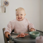 Mushie Water Resistant Long Sleeve Bib for Kids with Wide Pocket and Velcro Closure - Baby & Toddler > Nursing & Feeding > Bibs Long Sleeve Bib