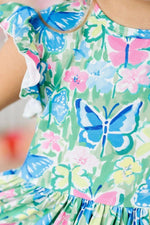 Watercolor Butterflies Flutter Sleeve Twirl Dress Toddler - Everetts Place Boutique - Twirl Dress Flutter