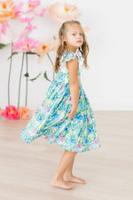 Watercolor Butterflies Flutter Sleeve Twirl Dress Toddler - Everetts Place Boutique - Twirl Dress Flutter