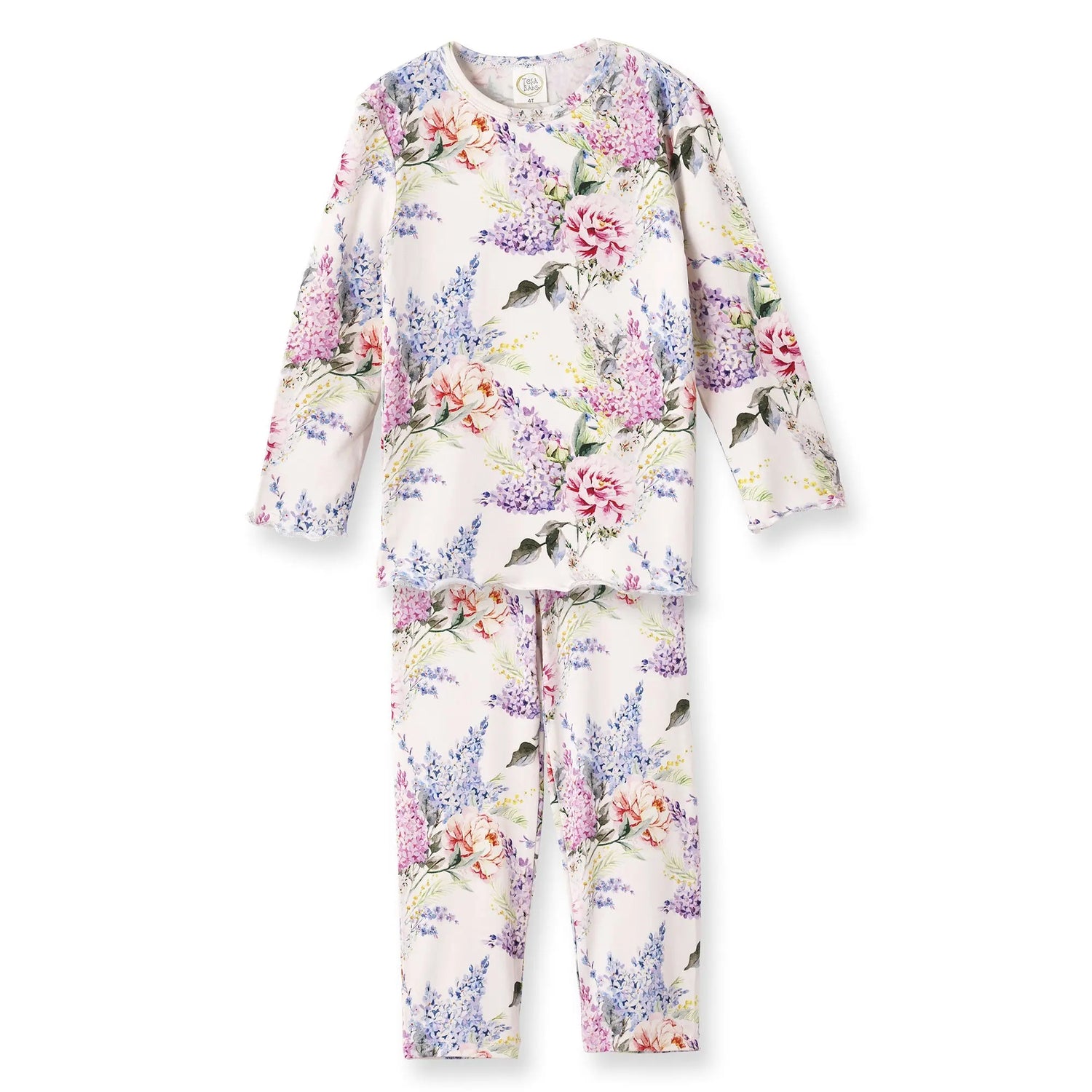 Watercolor Floral Bamboo Girls Pajama Set Tesa Babe 