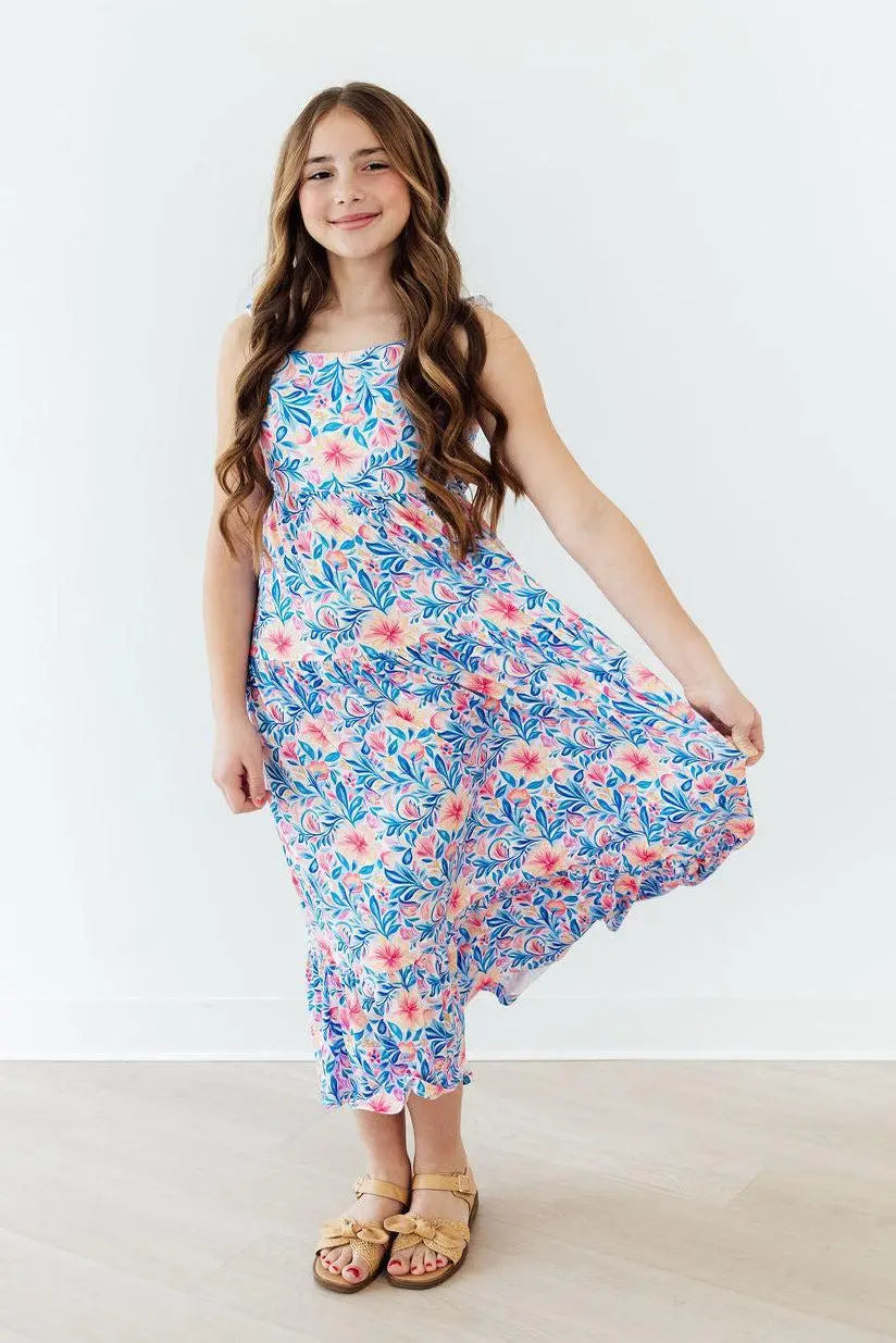 Mila & Rose ® Watercolor Floral Ruffle Maxi Dress - 