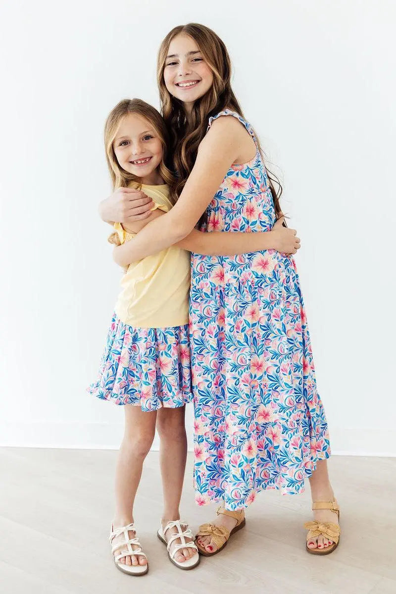Mila & Rose ® Watercolor Floral Ruffle Maxi Dress - 