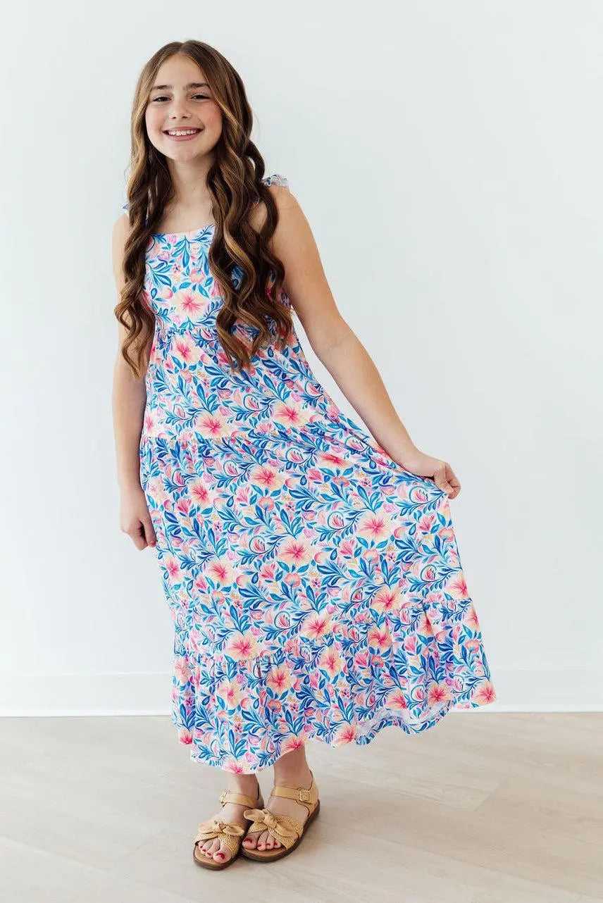 Mila & Rose ® Watercolor Floral Ruffle Maxi Dress - 