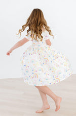 Watercolor Rainbows Short Sleeve Pocket Twirl Dress - Everetts Place Boutique - Twirl Pocket Dress S/S