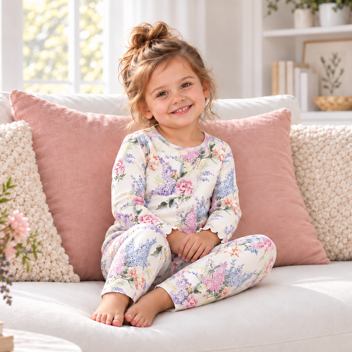 Bamboo Blend Kids Pajama Set - Floral Print by Tesa Babe