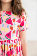 Watermelon Wonder Short Sleeve Pocket Twirl Dress For Girls Mila & Rose ® Everetts Place: Online Boutique
