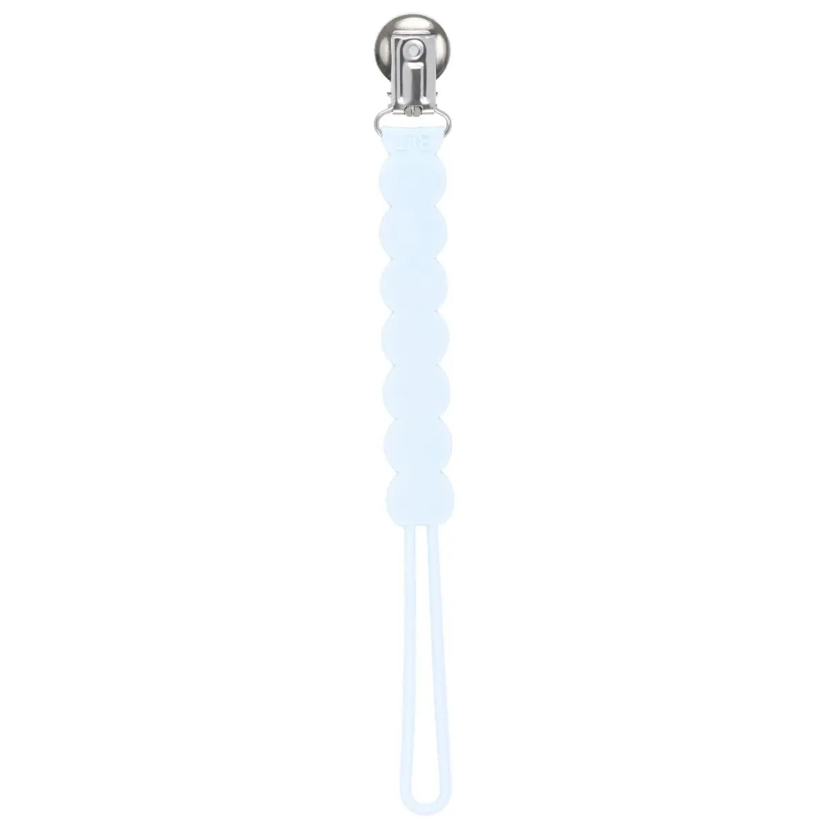 Three Little Tots Waverly Baby Blue All Silicone One Piece Pacifier Clip - 