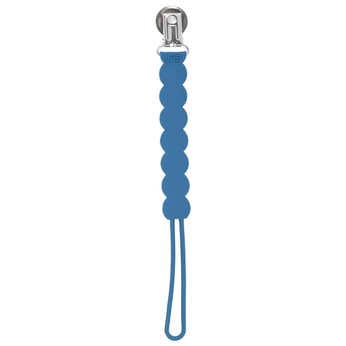 Three Little Tots Waverly Blue All Silicone One Piece Pacifier Clip - 