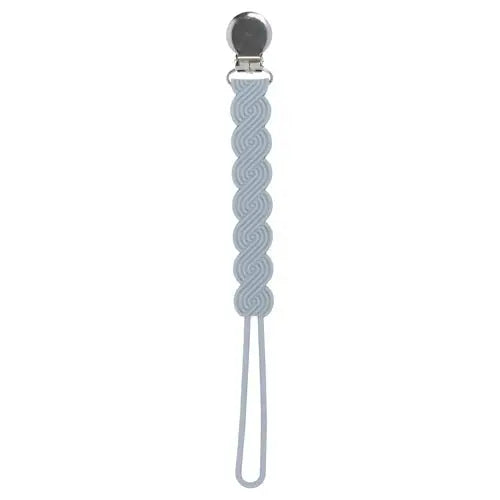 Three Little Tots Waverly Glacier Blue Gray All Silicone One Piece Pacifier Clip - 
