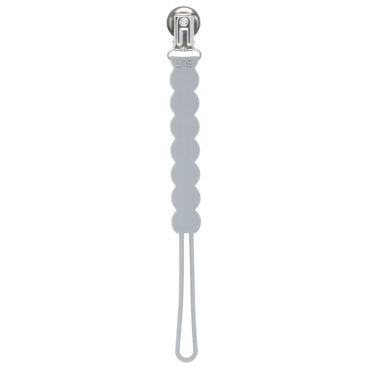 Three Little Tots Waverly Gray All Silicone One Piece Pacifier Clip - 
