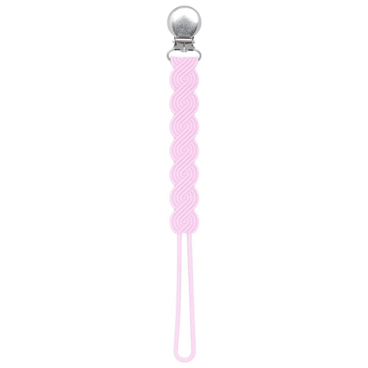 Three Little Tots Waverly Pink All Silicone One Piece Pacifier Clip - 