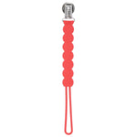 Three Little Tots Waverly Red All Silicone One Piece Pacifier Clip - 