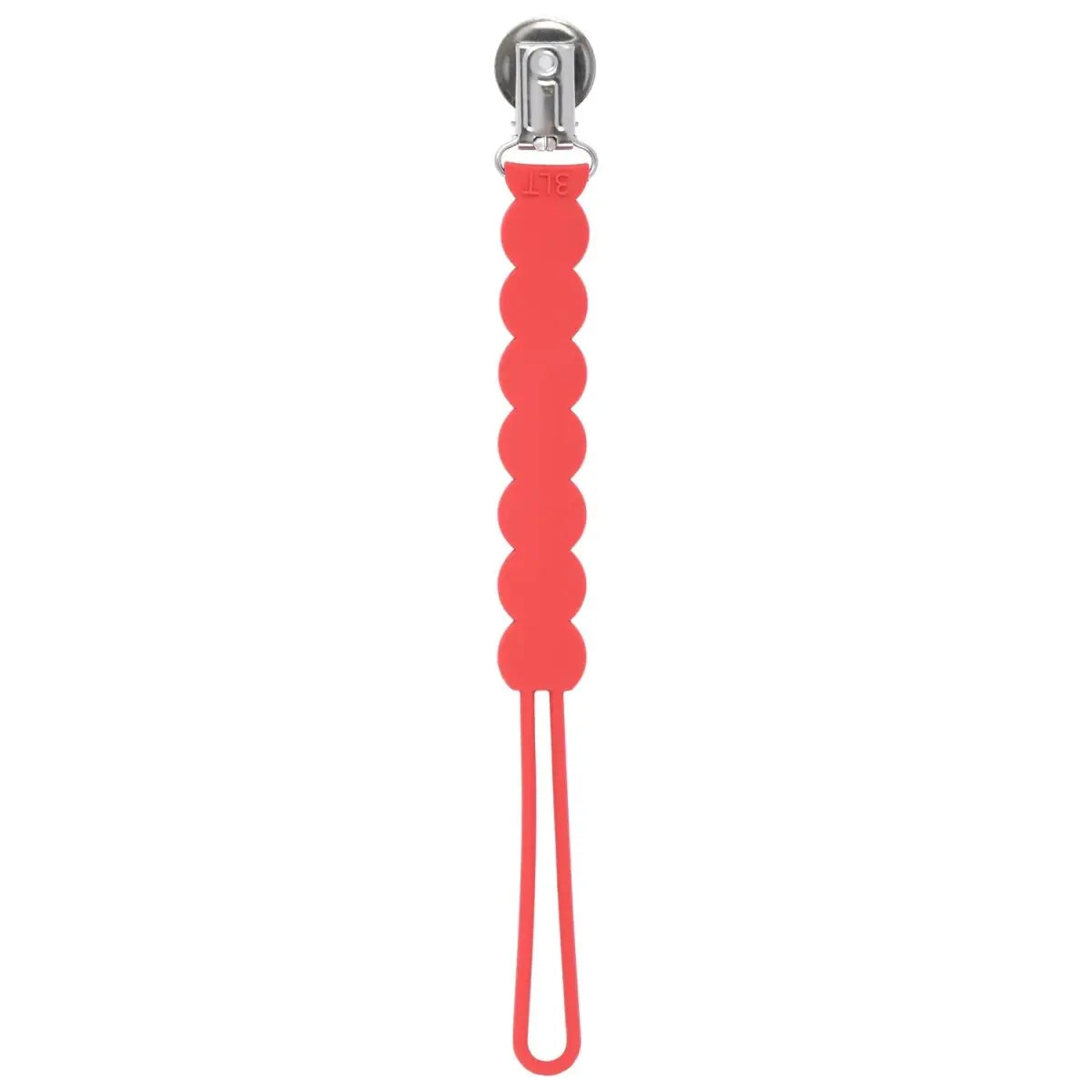 Three Little Tots Waverly Red All Silicone One Piece Pacifier Clip - 