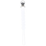 Three Little Tots Waverly White All Silicone One Piece Pacifier Clip - 