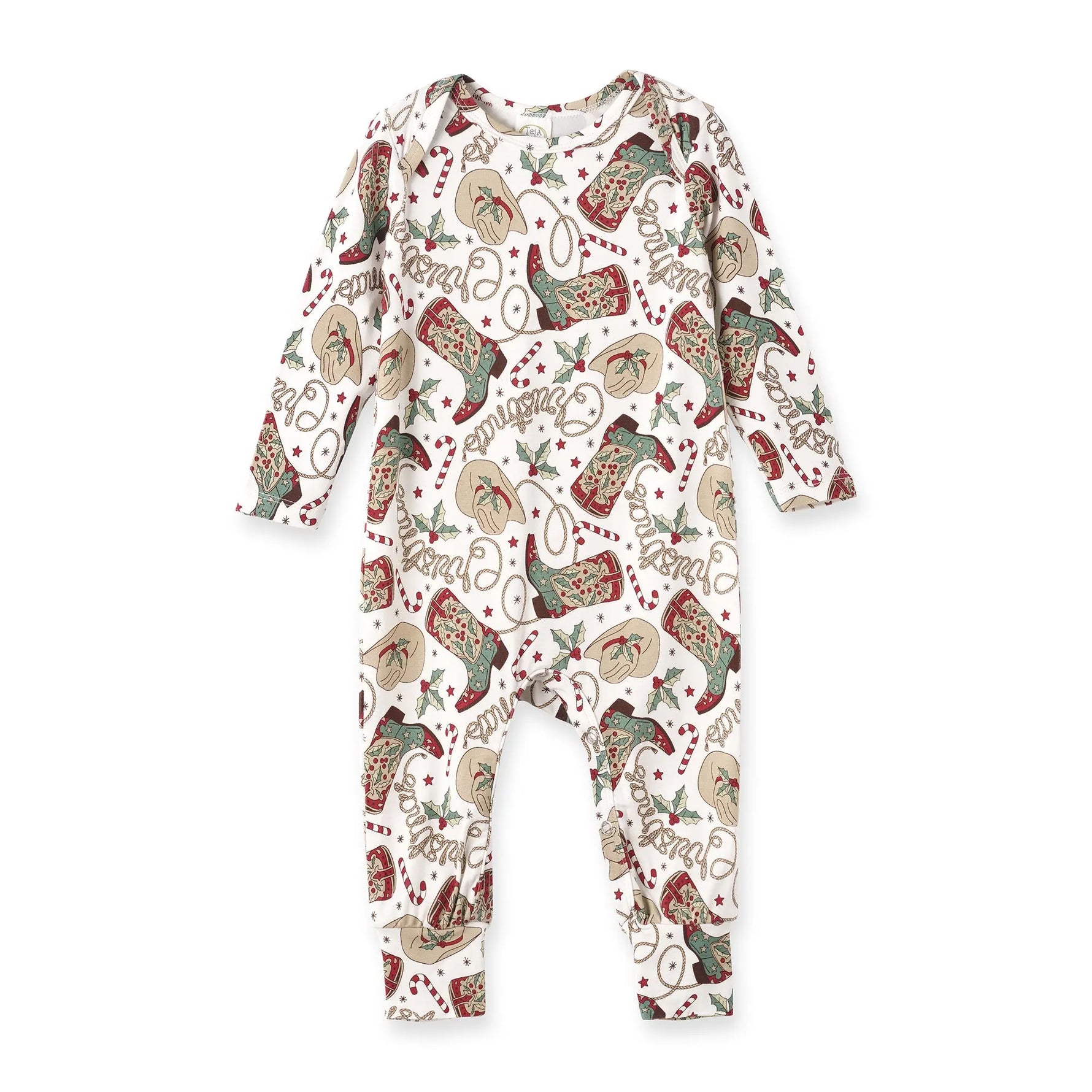 Tesa Babe Western Christmas Baby Bamboo Romper Cowboy Holiday Style - Apparel & Accessories > Clothing > Baby & Toddler Clothing > Baby One-Pieces Baby Unisex Clothes