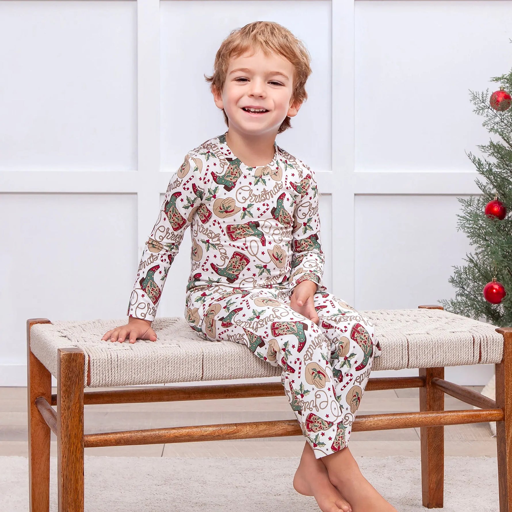 Tesa Babe Western Christmas Pajamas For Kids Bamboo Holiday PJs Set - Apparel & Accessories > Clothing > Sleepwear & Loungewear > Pajamas Unisex Pajamas
