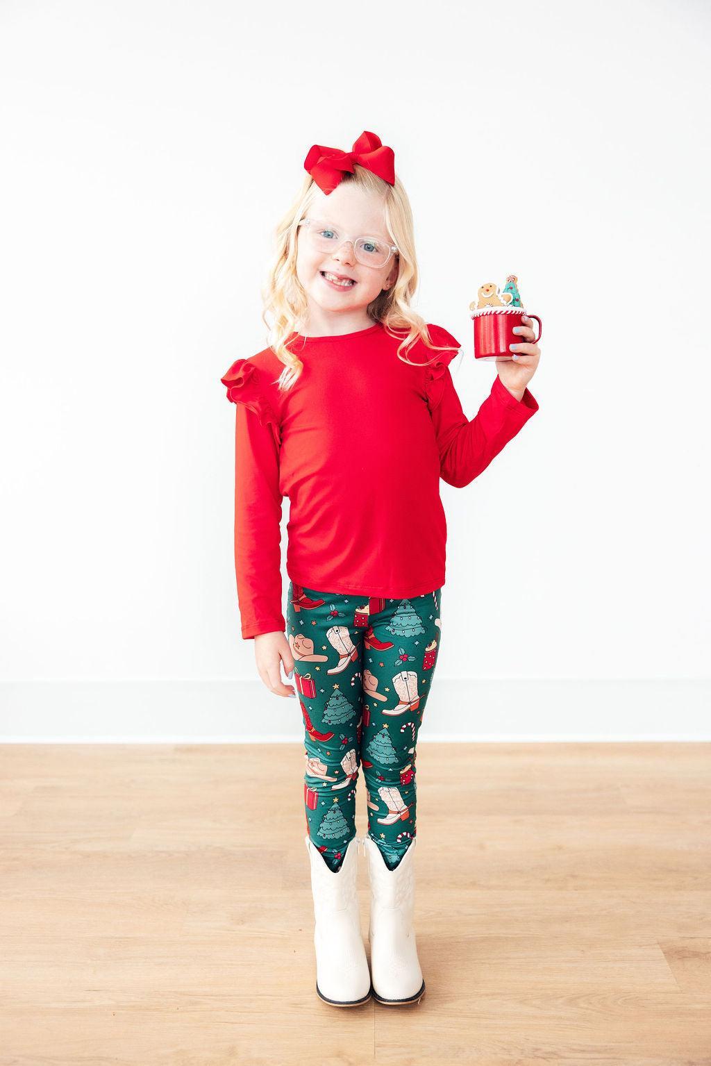 Mila & Rose Western Wonderland baby leggings with cowboy desert print.