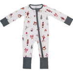 Merry & Bright Ribbed Bamboo Zipper by Mebie Baby