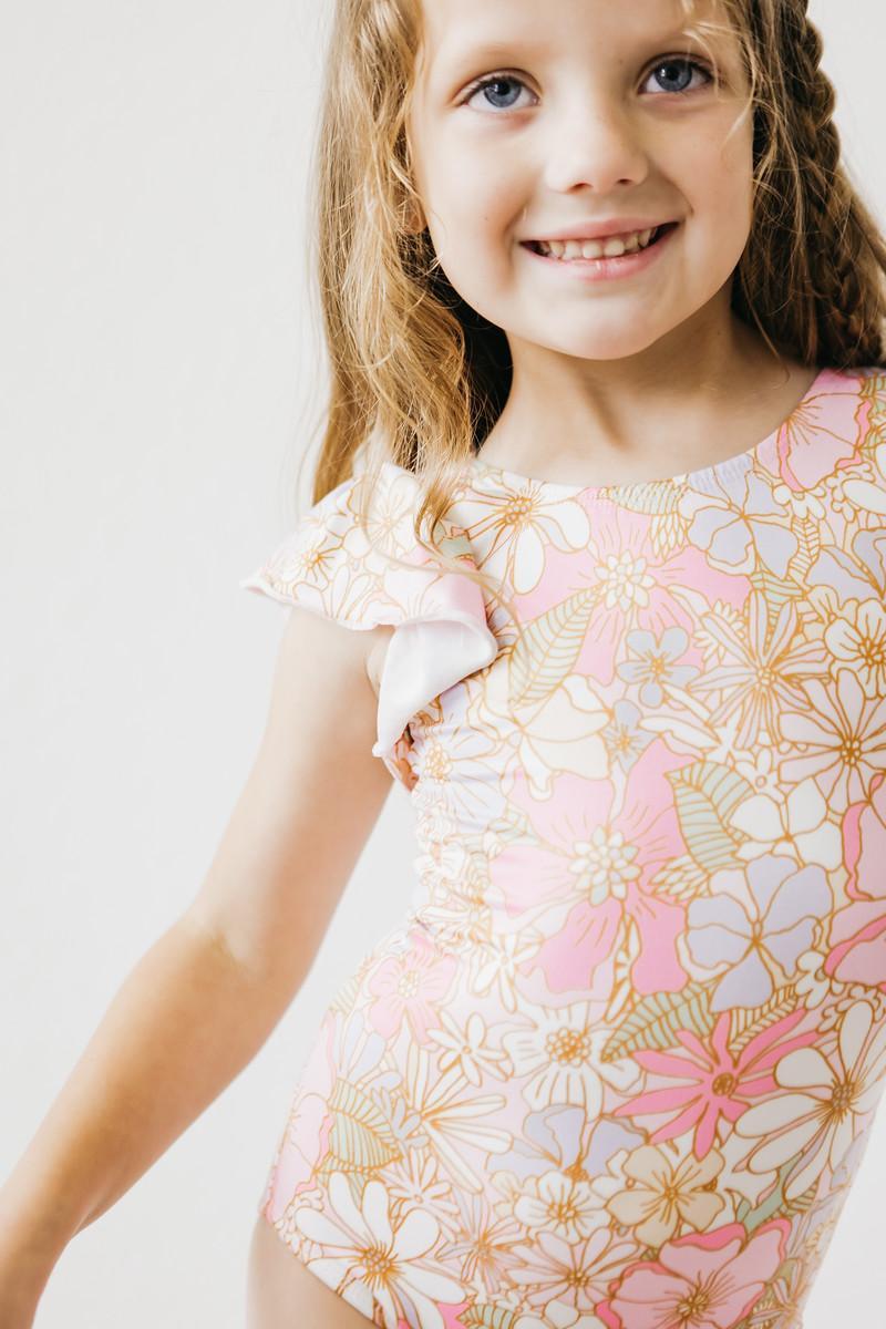 Whats Up Buttercup Flutter Sleeve Leotard For Girls - Everetts Place Boutique - Flutter Leotard S/S