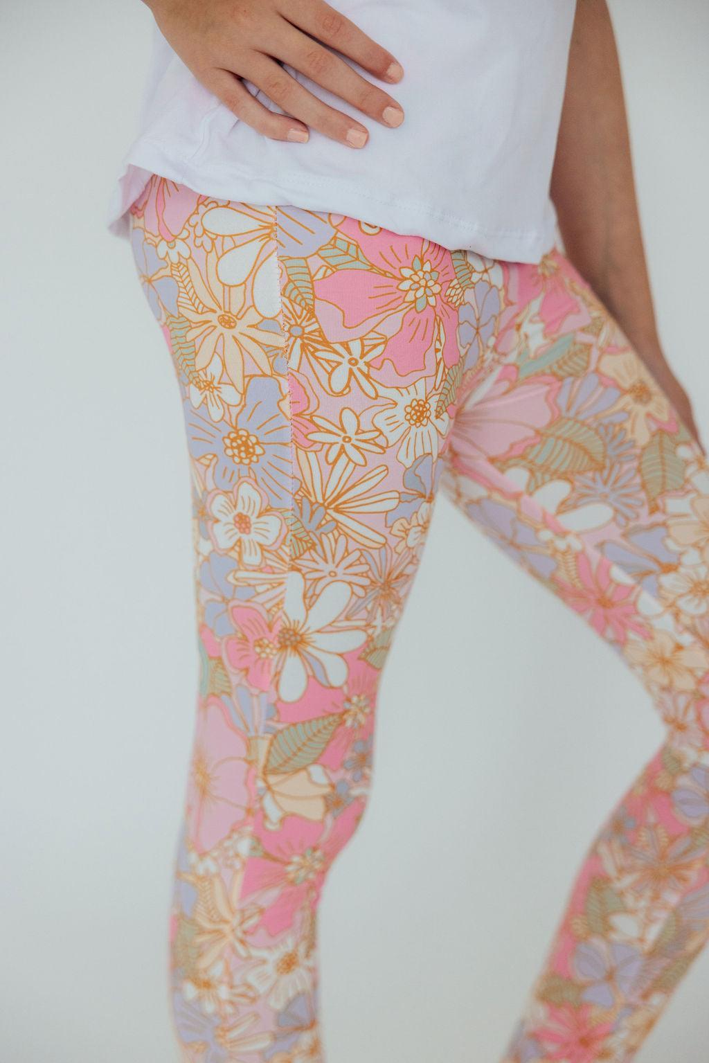 Mila & Rose What's Up Buttercup organic baby floral leggings