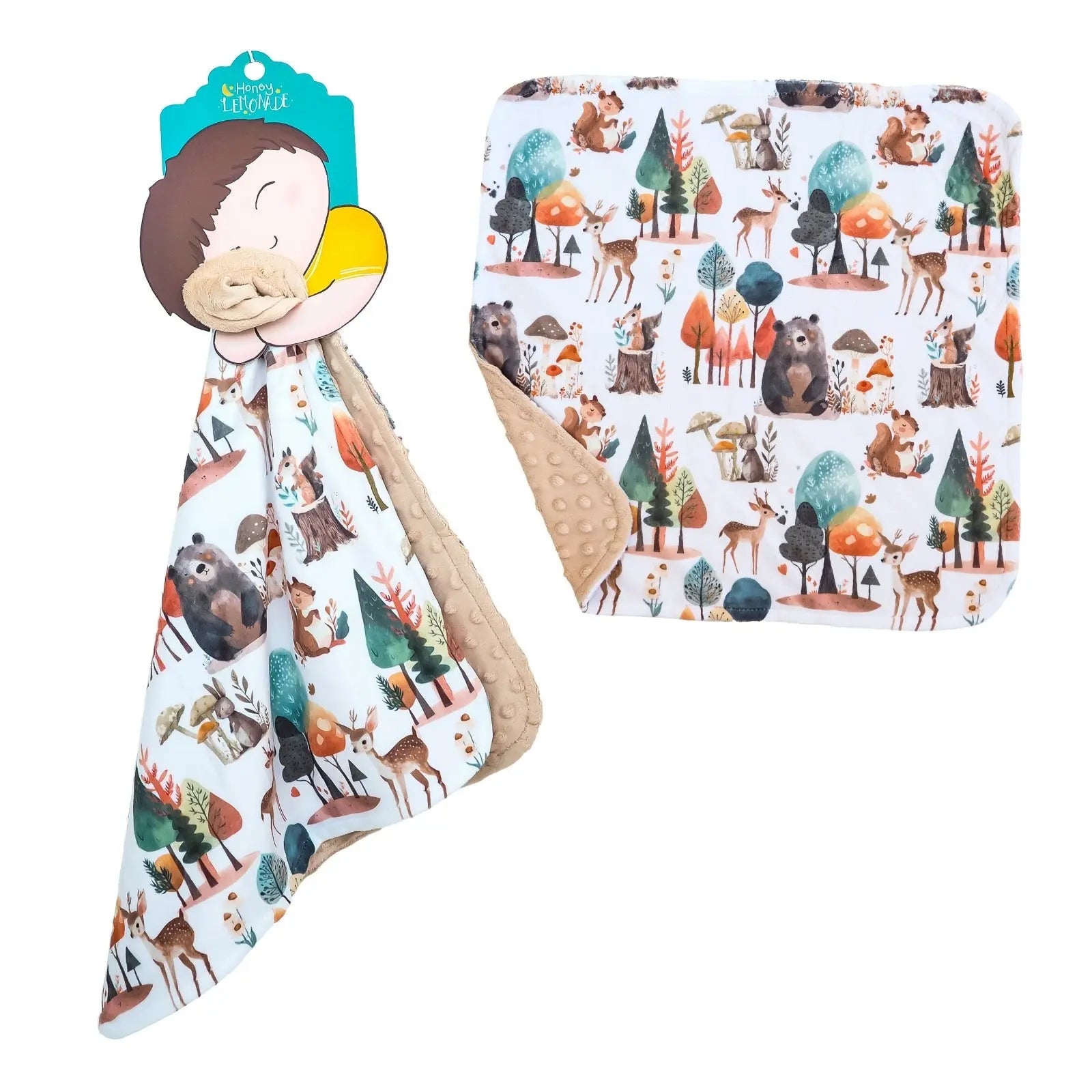 Honey Lemonade Mini Minks Toddler Blanket with Enchanted Forest Design for Easy Carrying - Baby & Toddler > Swaddling & Receiving Blankets > Receiving Blankets