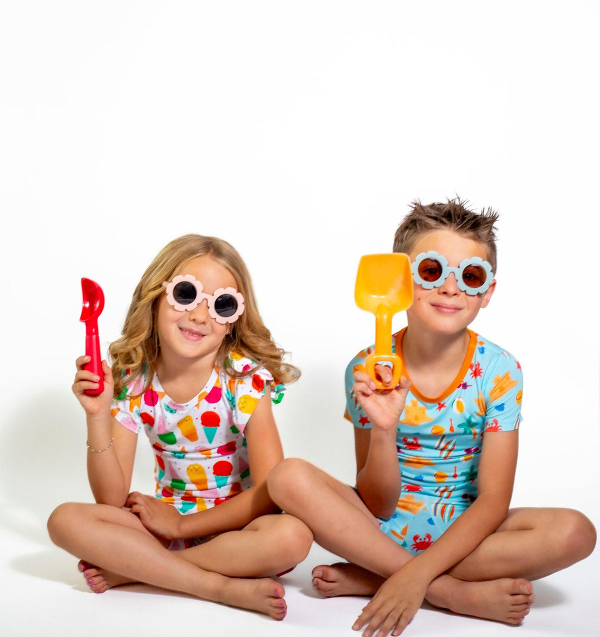 My First Ice Cream Cone Frilly Short Bamboo Pajamas for Girls | Soft & Breathable by Rayn’s Tiny Stitches