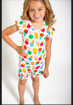 My First Ice Cream Cone Frilly Short Bamboo Pajamas for Girls | Soft & Breathable by Rayn’s Tiny Stitches