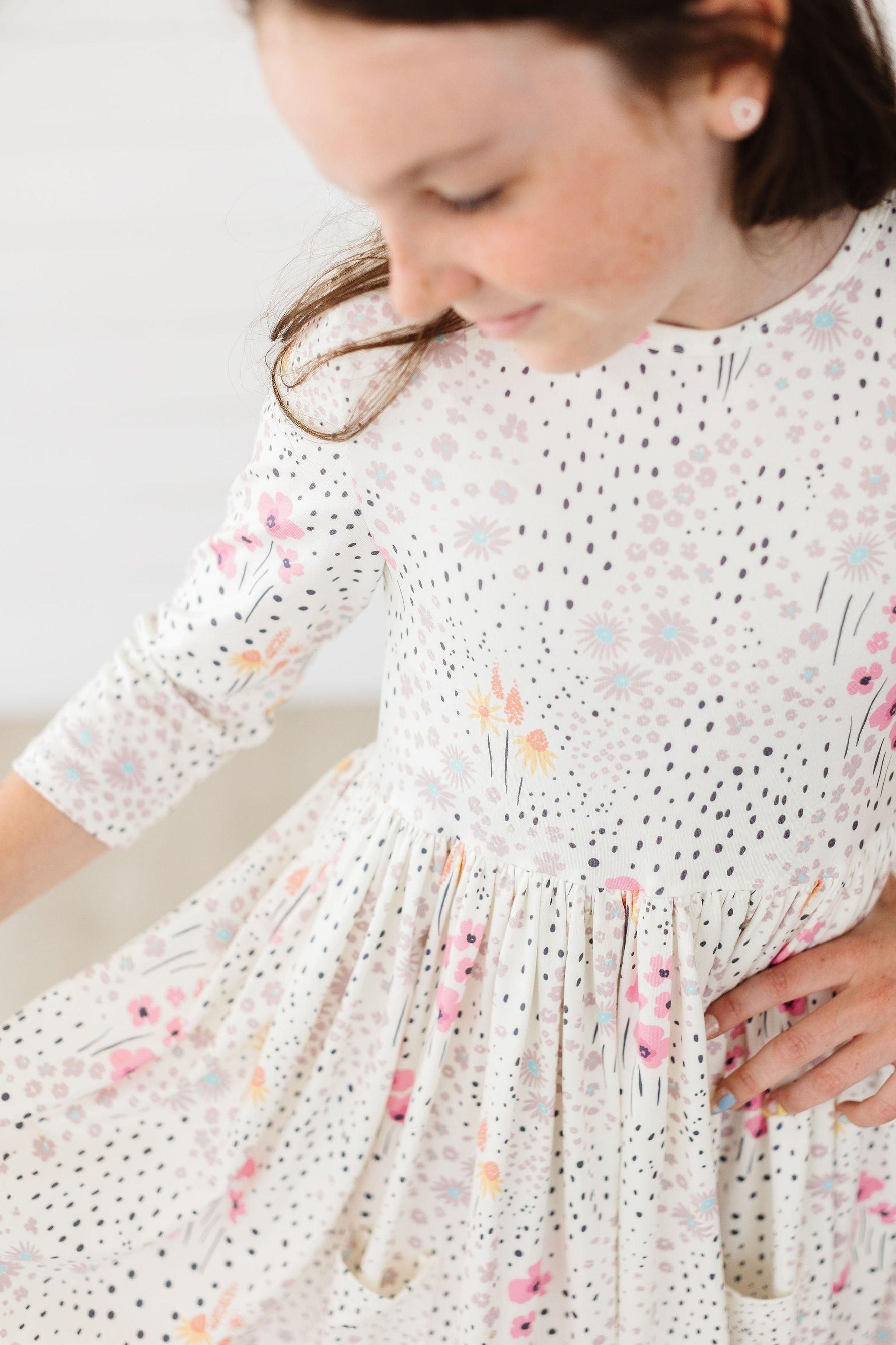 Whimsical Wildflowers Threequarter Sleeve Pocket Dress Mila & Rose ® Everetts Place: Online Boutique