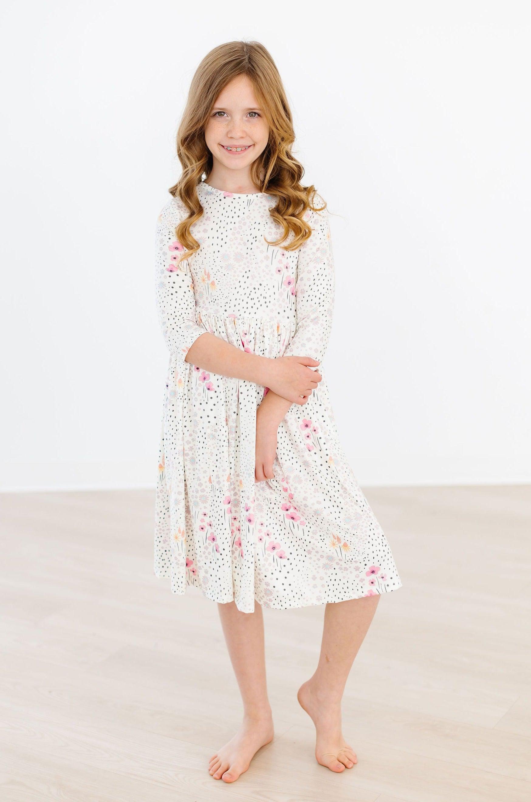 Whimsical Wildflowers Threequarter Sleeve Pocket Dress Mila & Rose ® Everetts Place: Online Boutique