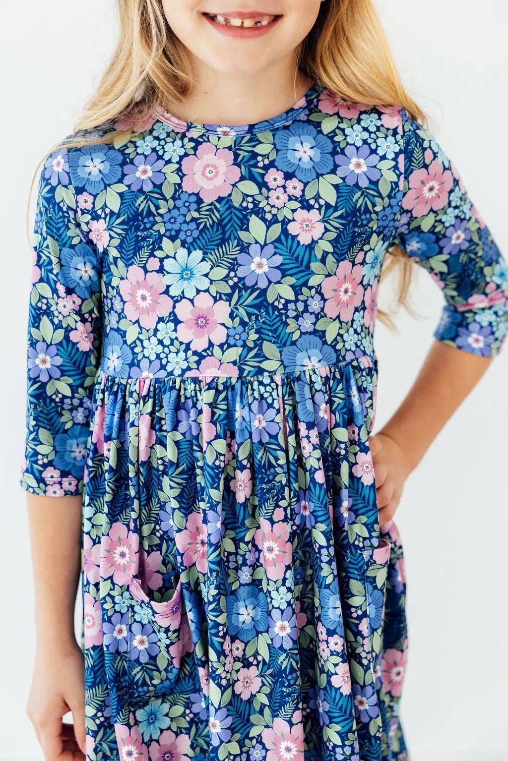 Mila & Rose ® Whimsy 3/4 Sleeve Pocket Twirl Dress - 