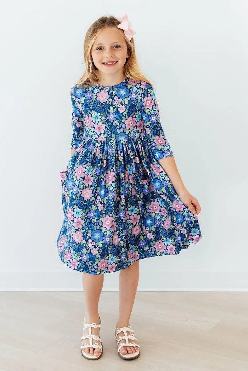 Mila & Rose ® Whimsy 3/4 Sleeve Pocket Twirl Dress - 