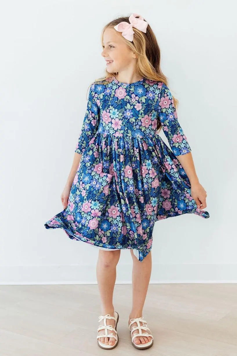 Mila & Rose ® Whimsy 3/4 Sleeve Pocket Twirl Dress - 