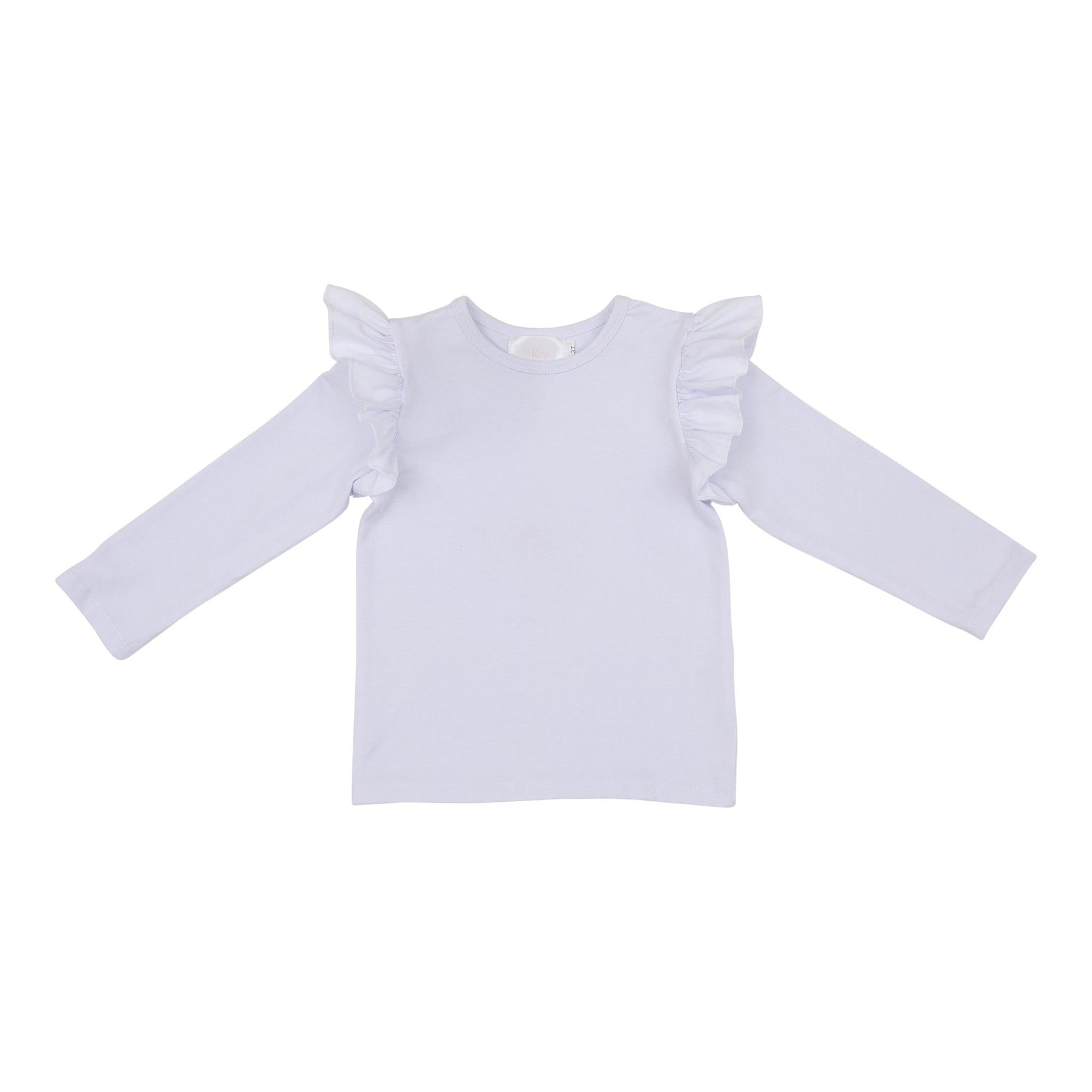 White Long Sleeve Ruffle Tee For Girls Mila And Rose Mila & Rose ® Everetts Place: Online Boutique
