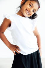 White Short Sleeve Ruffle Tee for Girly Style Outfit Mila & Rose ® Everetts Place: Online Boutique