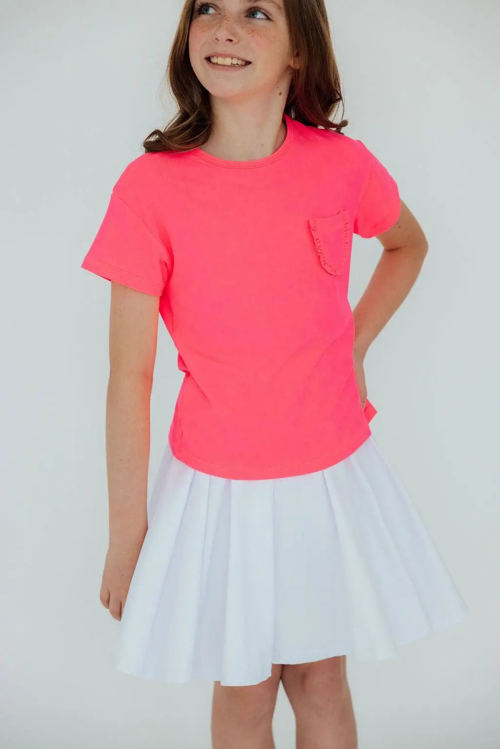 White Twirl Skort With Attached Shorts For Girls Everywhere Mila & Rose ® Everetts Place: Online Boutique
