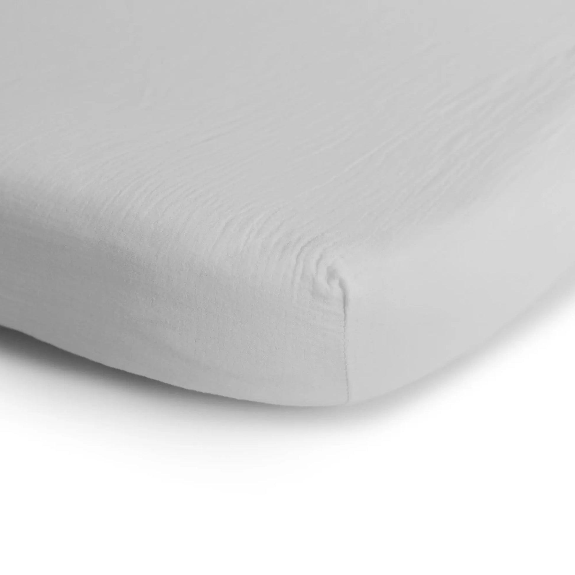 Mini Muslin Crib Sheet 100 Percent Cotton Extra Soft Breathable Fabric Full Elastic Edges Pre-Washed For Softness Mushie